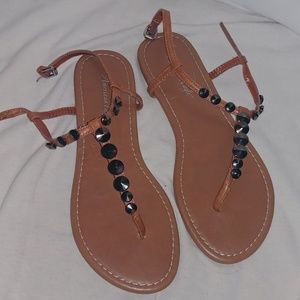 Women's Brown Studded Sandals